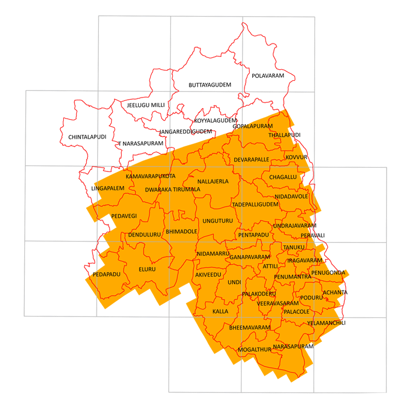 Storm surge inundation map for cyclone with wind speed